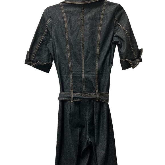 Y2K Bisou Bisou Michele Bohbot Denim Wide Leg Jumpsuit. - Picture 3 of 13